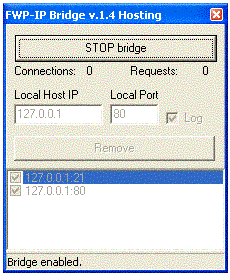 Скриншот TCP-IP моста.